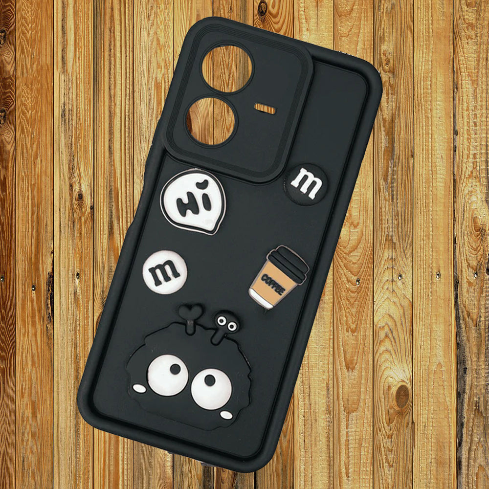 [FREE SHIPPING] 3D Briquette m&m icons Liquid silicon Case for Vivo Y22/Y22s