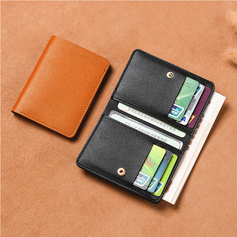 [FREE SHIPPING] Light And Thin Card Bag With Two Fold Buckle Small Wallet