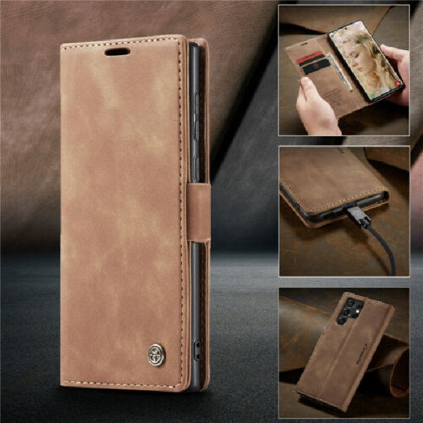 Caseme Retro Leather Flip Case For Samsung Models