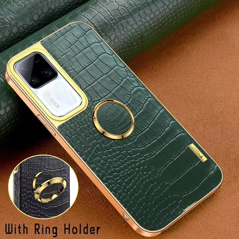 Crocodile Pattern Leather Case For Vivo V30