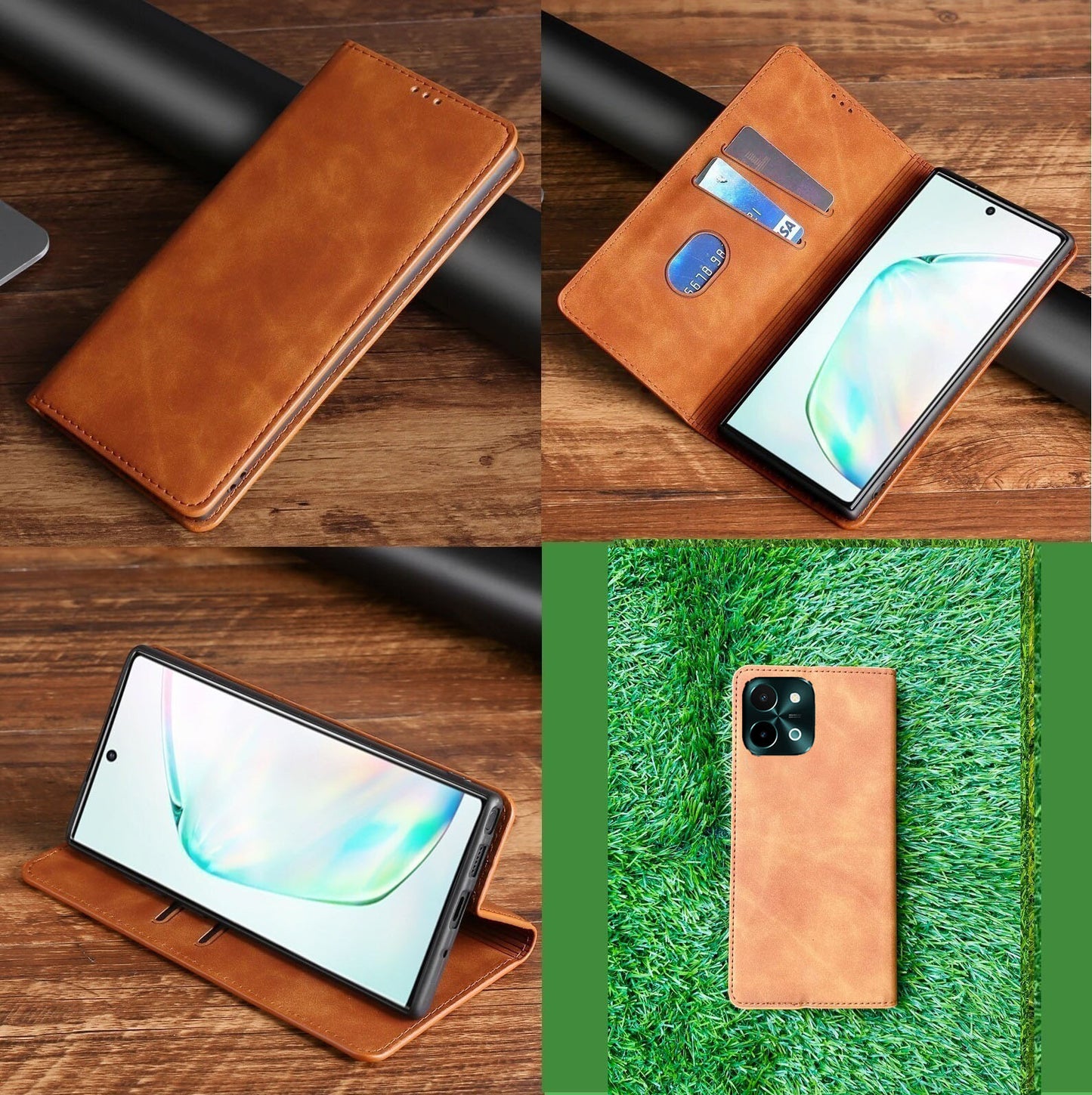 [FREE SHIPPING] Luxury Retro Stand Flip Leather Case For Vivo y28