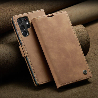 Caseme Retro Leather Flip Case For Samsung Models