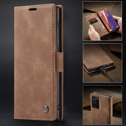 [FREE SHIPPING] CaseMe Retro Leather Case for Samsung S20 Ultra Ultra Book Style Flip Wallet Magnetic Cover Card Slots Case for Samsung S20 Ultra