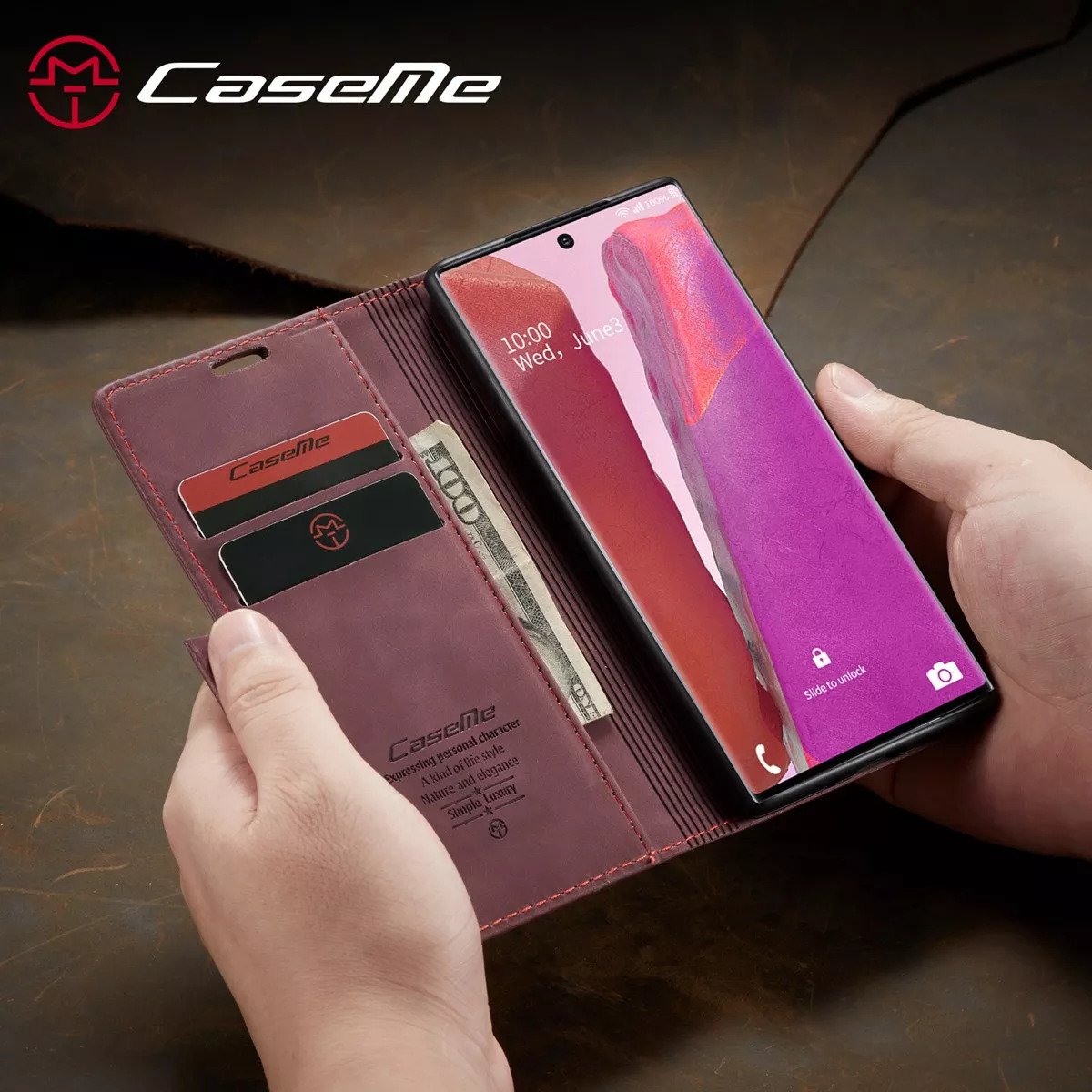 Caseme Retro Leather Flip Case For Samsung Models