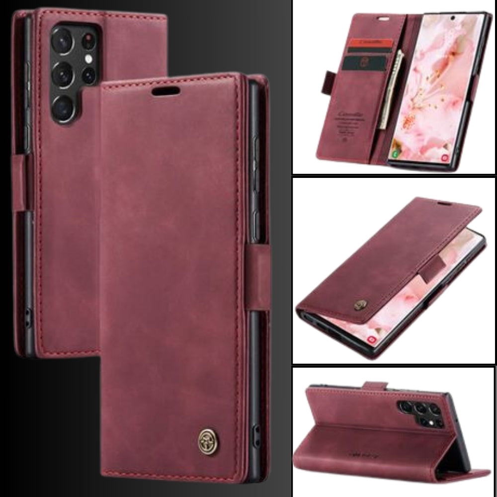 [FREE SHIPPING] Caseme Retro Leather Flip Case For Samsung S25 Ultra