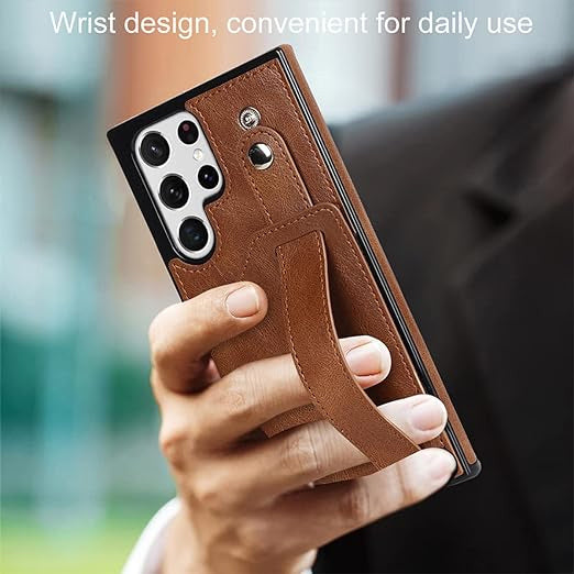 Business Card Slot Leather Case For Samsung Models