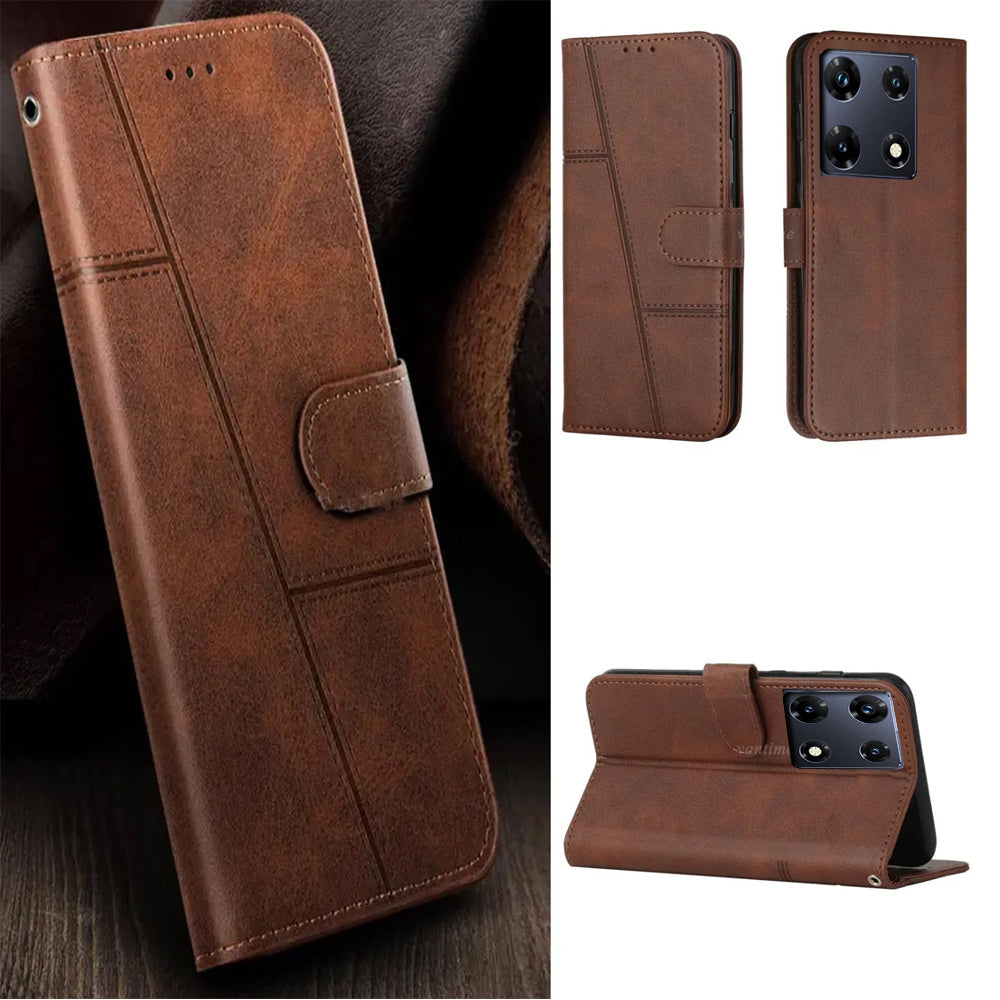 RETRO BOOKLET PU LEATHER WALLET CASE FOR INFINIX NOTE 30 4G