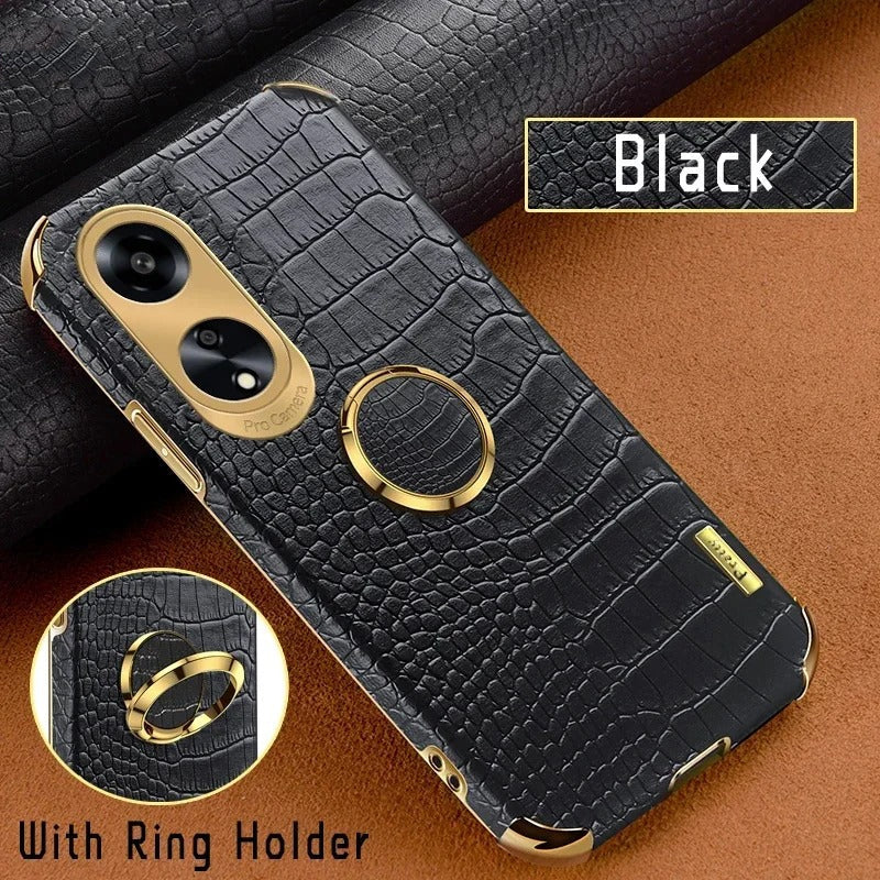 [FREE SHIPPING] Crocodile Pattern Leather Case For Oppo A18