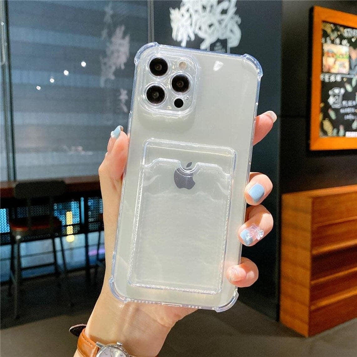 [FREE SHIPPING] TRANSPARENT CARD SLOWED SLOT CASE FOR IPHONE 13 PRO MAX