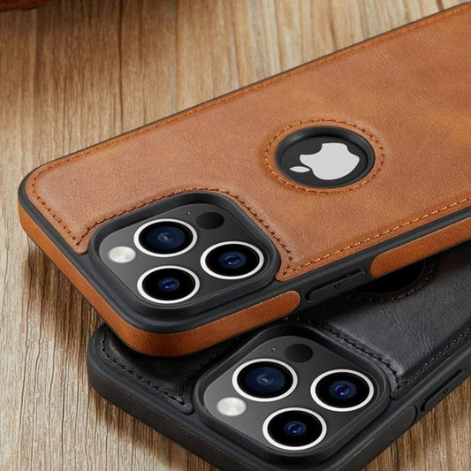 [ FREE SHIPPING] Leather Logo Cut Back Case For  Iphone 16 Pro Max