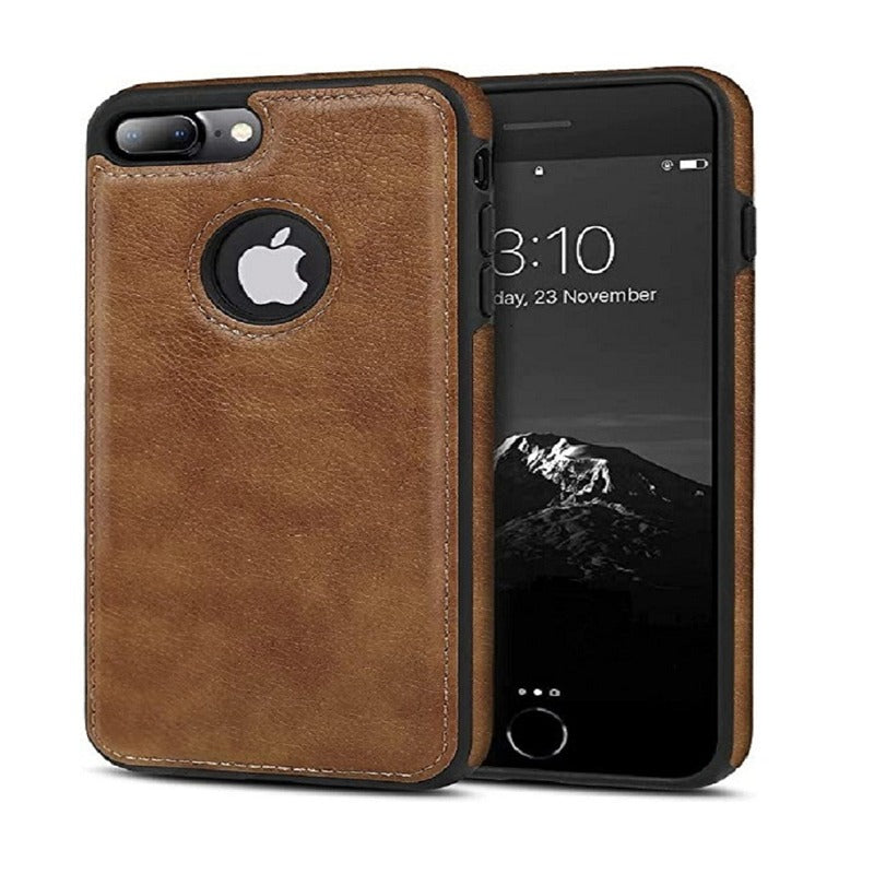 [ FREE SHIPPING] Leather Logo Cut Back Case for Apple iPhone 7 Plus / iPhone 8 Plus