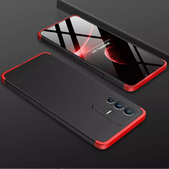 [ FREE SHIPPING] Vivo V23- Gkk Original Shock Proof Full Protection Cover 360 - Red & Black