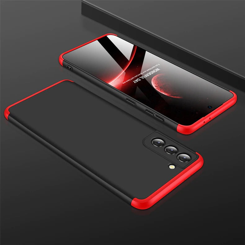 [ FREE SHIPPING] Samsung Galaxy S21  - Gkk Original Shock Proof Full Protection Cover 360 Case  - Red & Black