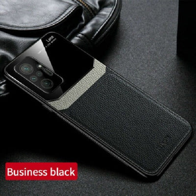 [ FREE SHIPPING] Luxury Slim Leather Case Lens Shockproof BackCover for Redmi Note 10 Pro
