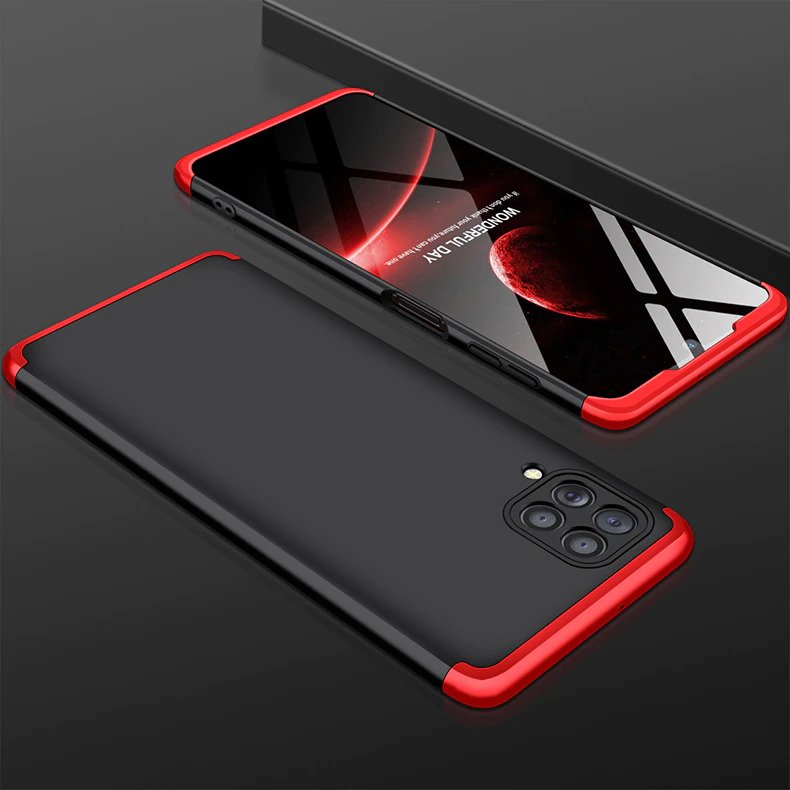 [ FREE SHIPPING] Samsung Galaxy A22 - Gkk Original Shock Proof Full Protection Cover 360 Case - Red - Black