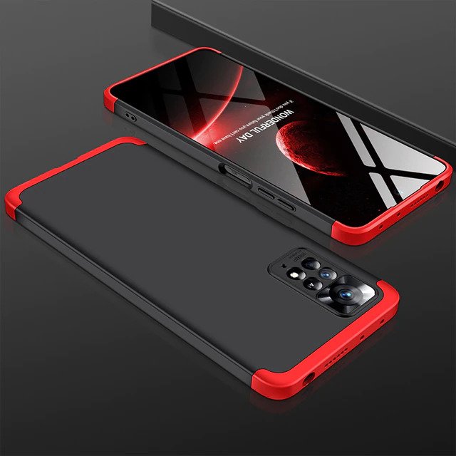 [ FREE SHIPPING] Redmi Note 11 Pro  - Gkk Original Shock Proof Full Protection Cover 360 Case - Red & Black