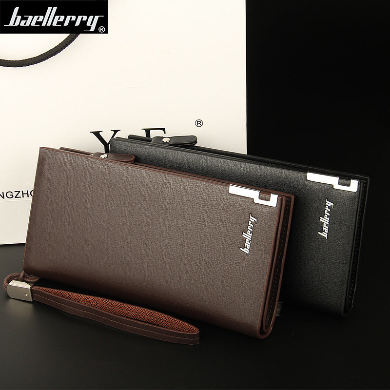 [FREE SHIPPING] Baellerry Long Phone Money Bag Clutch Men leather Wallet