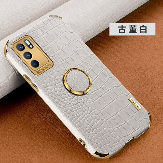 [ FREE SHIPPING] Crocodile Pattern Leather Case For Oppo Reno 6