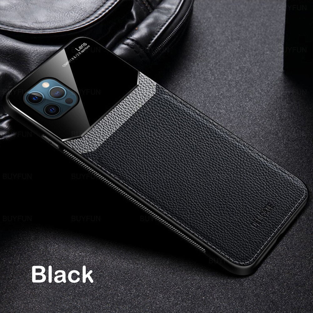 [FREE SHIPPING] Luxury Slim Leather Case Lens Shockproof Back Cover for Iphone 13 Pro