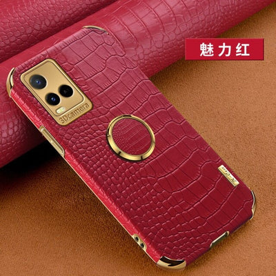 [ FREE SHIPPING] Crocodile Pattern Leather Case For Vivo Y33s