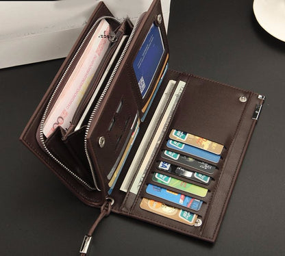 [FREE SHIPPING] Baellerry Long Phone Money Bag Clutch Men leather Wallet