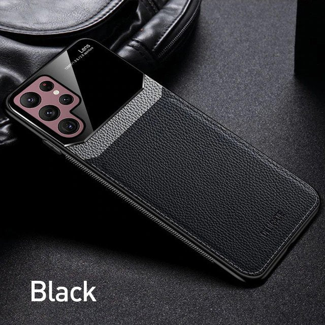 [FREE SHIPPING] Luxury Slim Leather Case Lens Shockproof BackCover For Samsung S22 Ultra