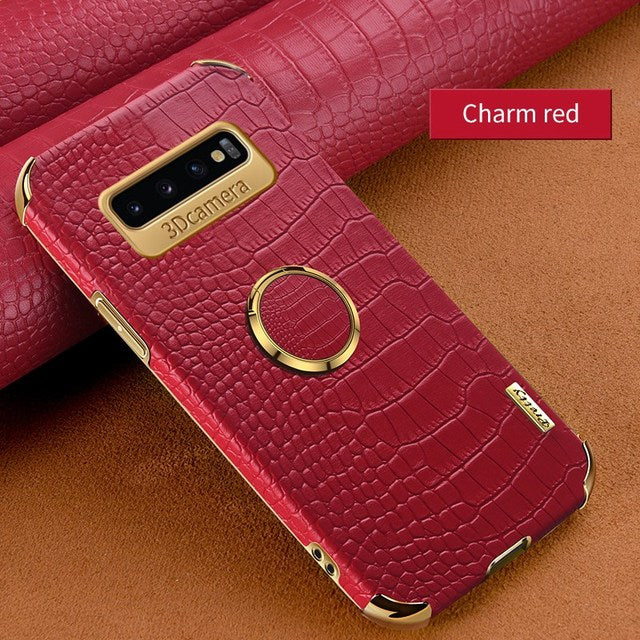 [ FREE SHIPPING] Crocodile Pattern Leather Case For Samsung S10 Plus