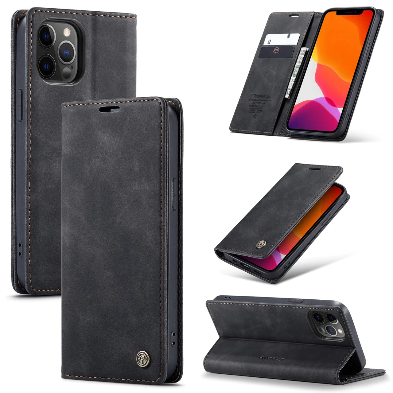 [ FREE SHIPPING] CaseMe Retro Leather Case For Iphone 11 Pro Max Book Style Flip Wallet Magnetic Cover Card Slots Case For Iphone 11 Pro Max