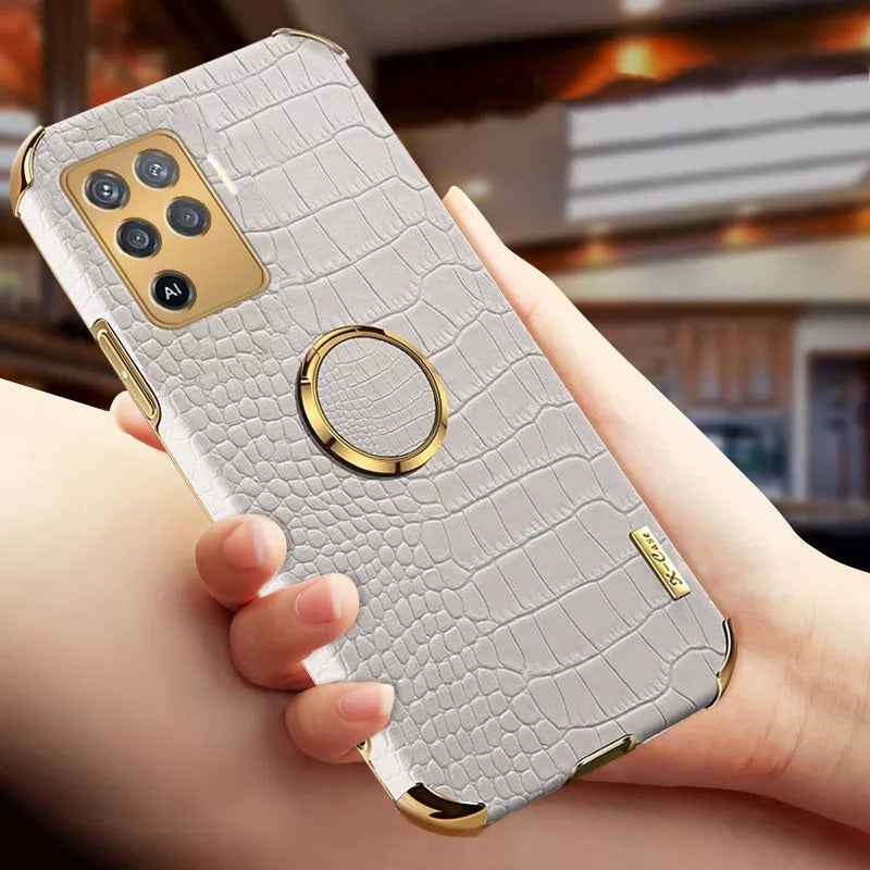 [ FREE SHIPPING] Crocodile Pattern Leather Case For Oppo F19 Pro