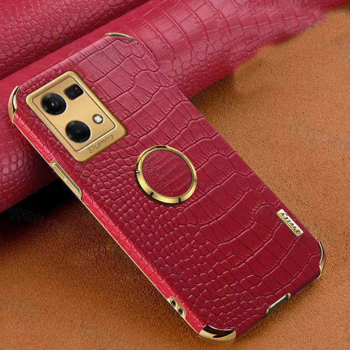 [ FREE SHIPPING] Crocodile Pattern Leather Case For Oppo F21 Pro