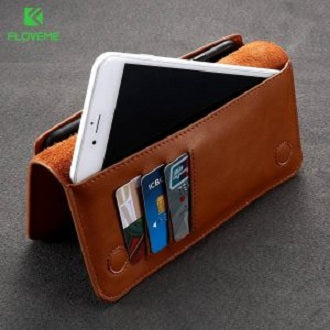 [ FREE SHIPPING]  long leather wallet for money and card holding mobile pouch
