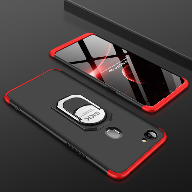 [FREE SHIPPING] Gkk 3in1 Full Protection Case With Ring Holder For Oppo F5 - Red & Black