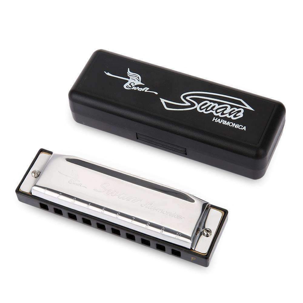 [FREE SHIPPING]10 Holes 20 Tones Harmonica Blues Harp For Adults Beginners Key Of C
