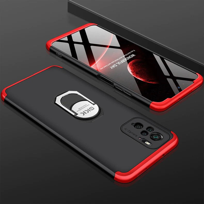 [ FREE SHIPPING] Redmi Note 10 / Note 10s - Gkk Original Shock Proof Full Protection Cover 360 Case With Ring Holder