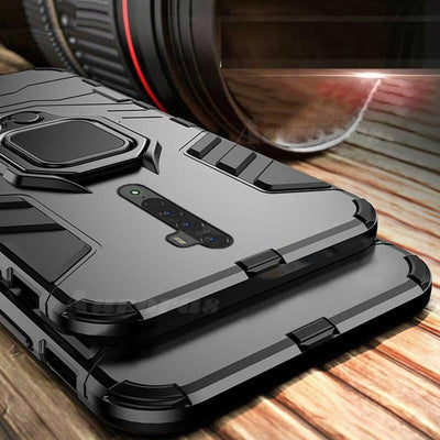 [FREE SHIPPING] Armor Shockproof (With Ring Holder) Full Protection Case For Oppo Reno 2z - Black