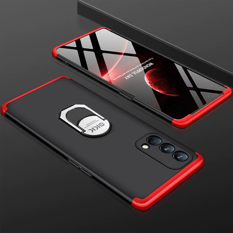 [ FREE SHIPPING] Oppo A95- Gkk Original Shock Proof Full Protection Cover 360 Case With Ring Holder