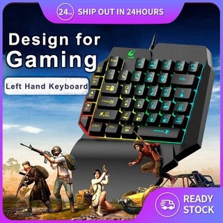 [FREE SHIPPING] Hot selling one handed gaming keyboard for Pubg /PS4 with colorful backlight