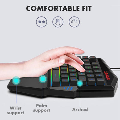 [FREE SHIPPING] Hot selling one handed gaming keyboard for Pubg /PS4 with colorful backlight