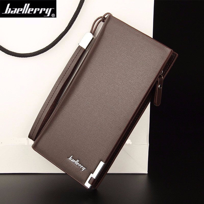 [FREE SHIPPING] Baellerry Long Phone Money Bag Clutch Men leather Wallet