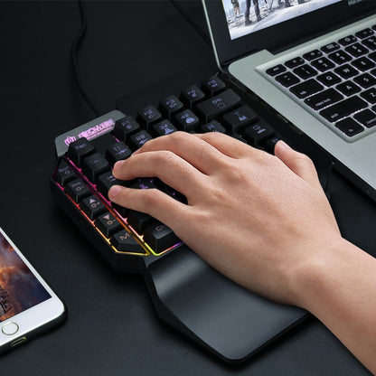 [FREE SHIPPING] Hot selling one handed gaming keyboard for Pubg /PS4 with colorful backlight