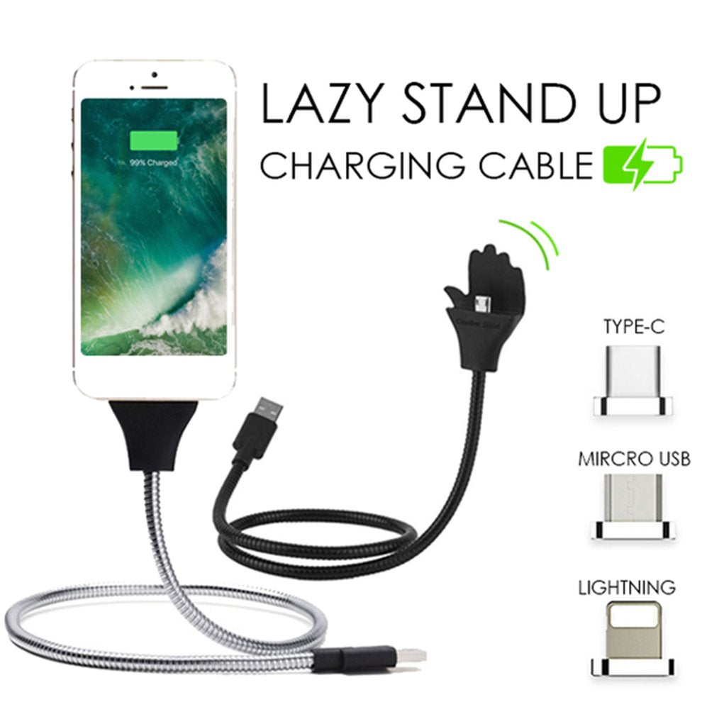 [FREE SHIPPING] Palm Support Data Cable Bendable Hose Car Charging Cable Snake Bracket Line For Android