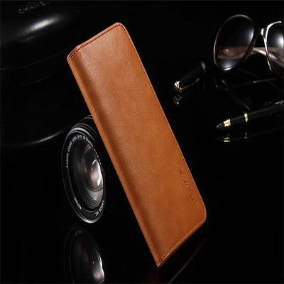 [ FREE SHIPPING]  long leather wallet for money and card holding mobile pouch