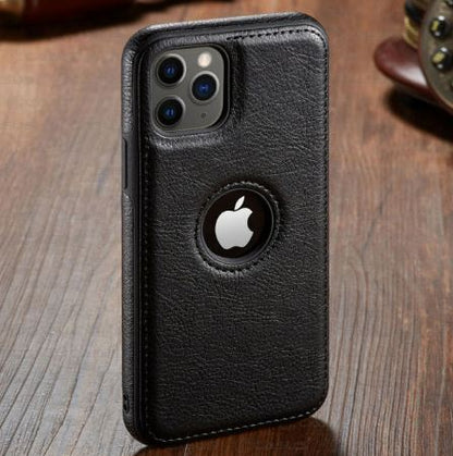 [ FREE SHIPPING] Leather Logo Cut Back Case For Apple IPhone 14 Pro Max