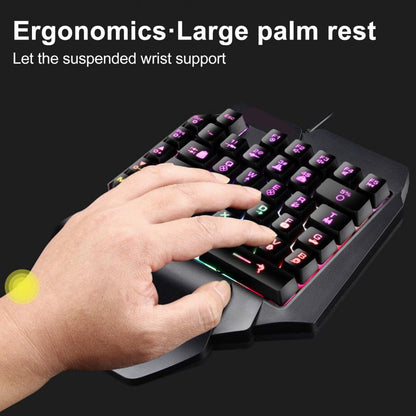 [FREE SHIPPING] Hot selling one handed gaming keyboard for Pubg /PS4 with colorful backlight