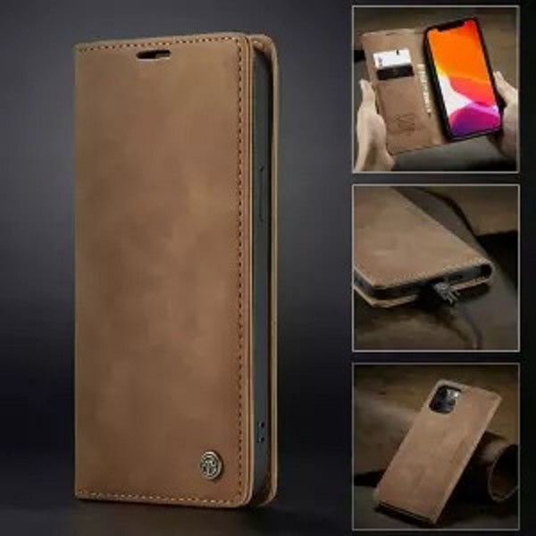 [FREE SHIPPING] CaseMe Retro Leather Case For Iphone 14 Pro Max Book Style Flip Wallet Magnetic Cover Card Slots Case For Iphone 14 Pro Max