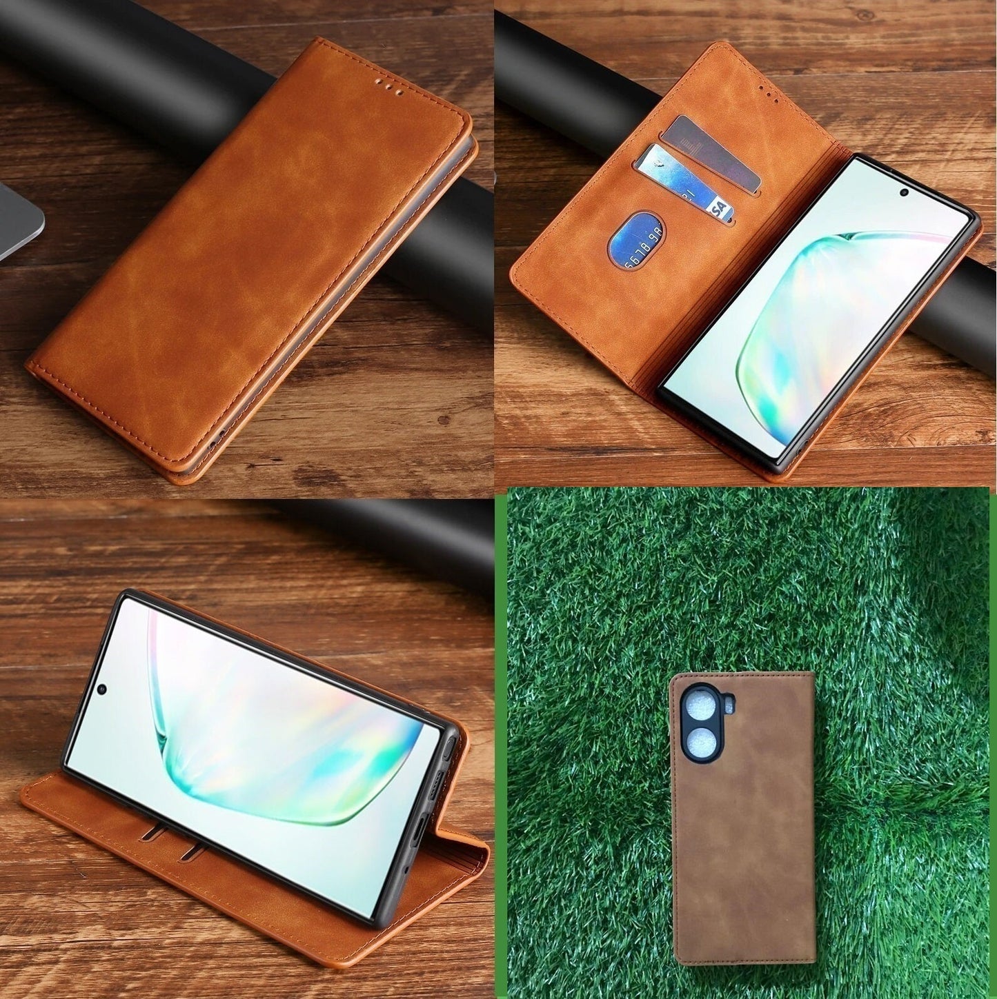 [FREE SHIPPING] LUXURY RETRO STAND FLIP LEATHER CASE FOR VIVO Y16