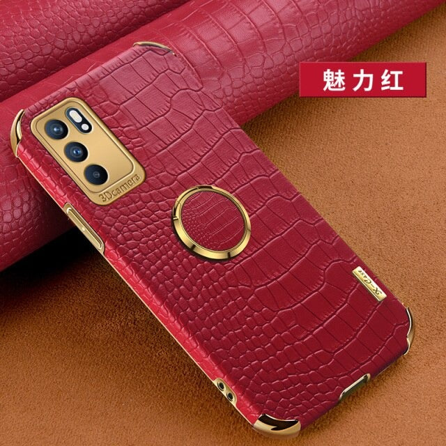 [ FREE SHIPPING] Crocodile Pattern Leather Case For Oppo Reno 6