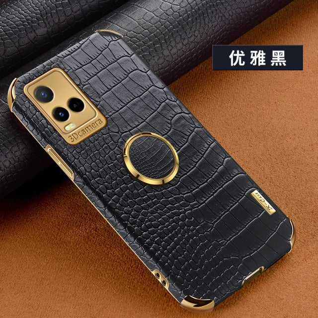 [ FREE SHIPPING] Crocodile Pattern Leather Case For Vivo Y33s