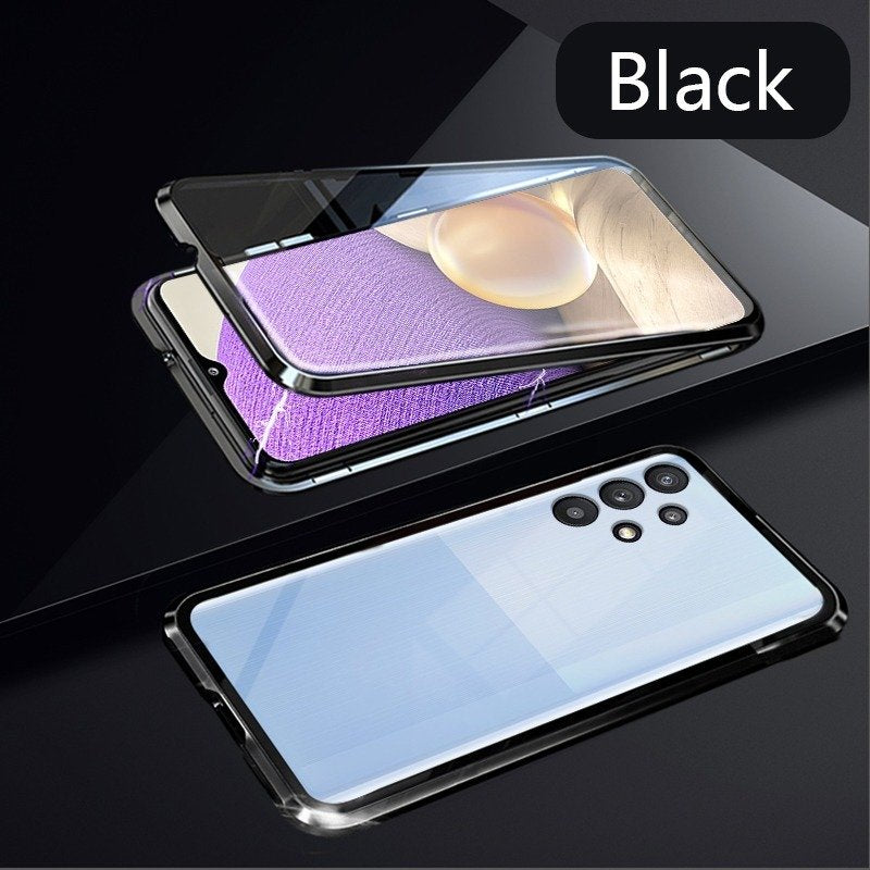 [FREE SHIPPING] Strong Magnetic Full Protection Case (Only Back Glass) For Samsung A52 - Black