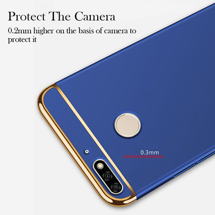 [FREE SHIPPING] IPaky 3in1 Full Protection Case For Huawei Y7 Prime 2018/Honor 7c - Blue.